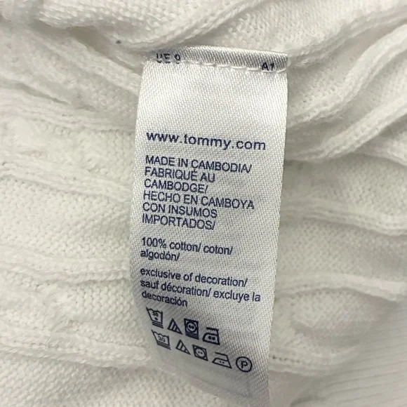 Tommy Hilfiger White Cable Knit  Sweater Size Small - Picture 5 of 5